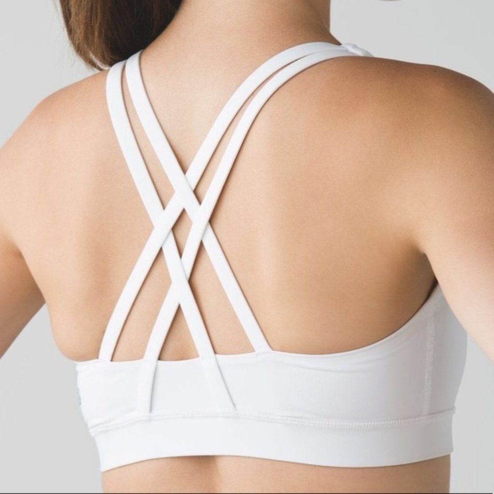 Lululemon White Energy Bra Criss Cross Straps 6